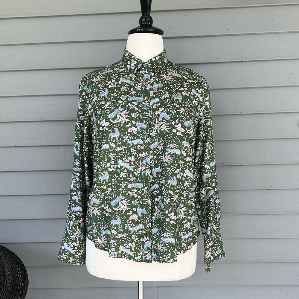 J. Crew silk twill button down blouse